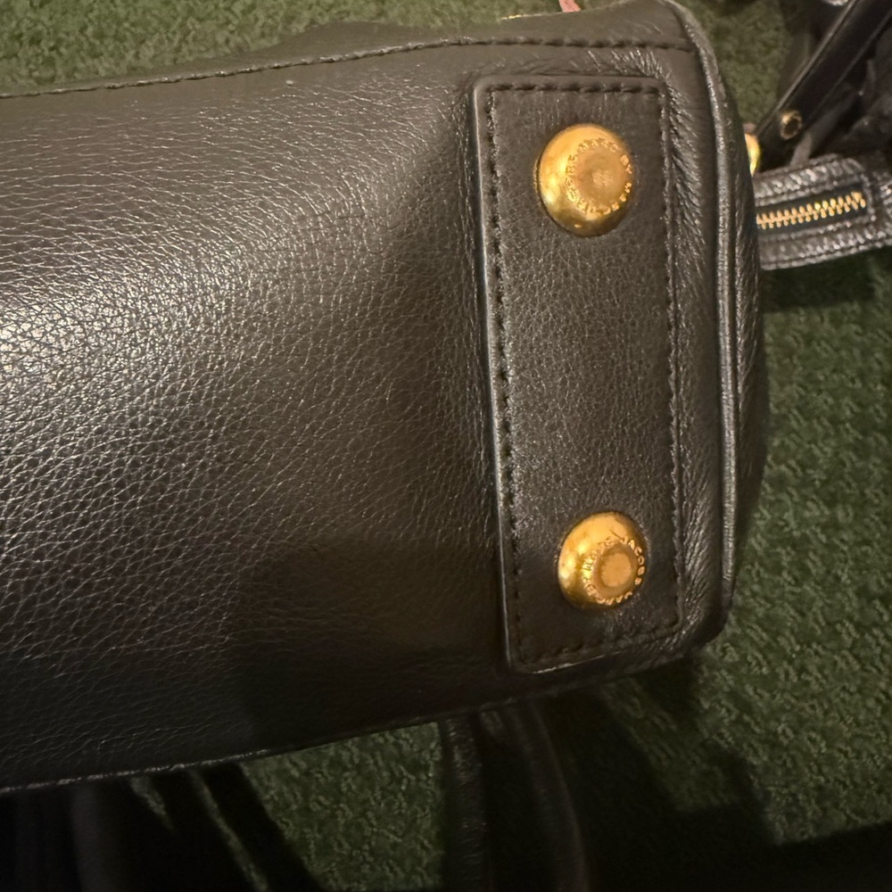 Marc Jacobs Pebbled Leather Double Handles Zipper Satchel Shoulder crossbody - Picture 14 of 17